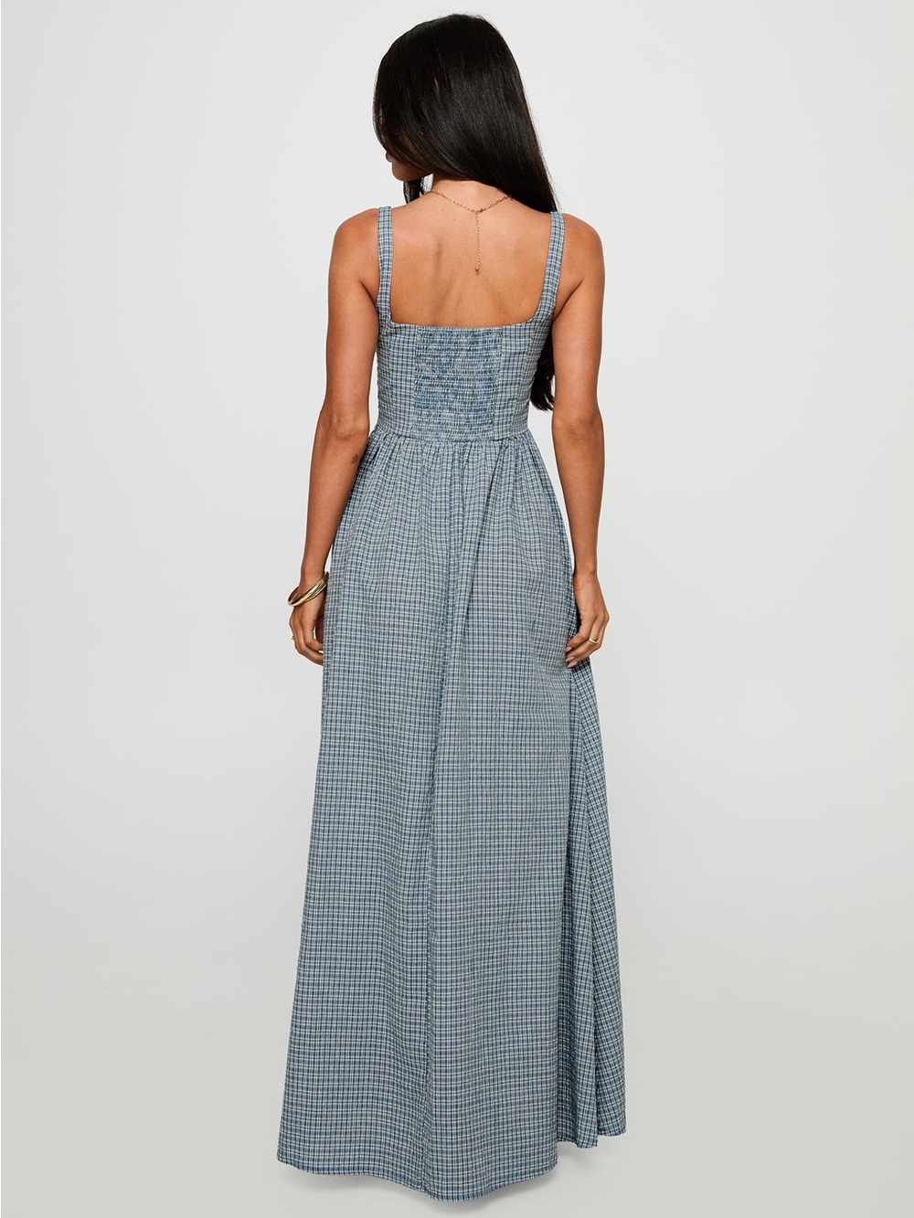 Princess Polly Cartmel Check Maxi Dress Navy - Picture 2 of 12